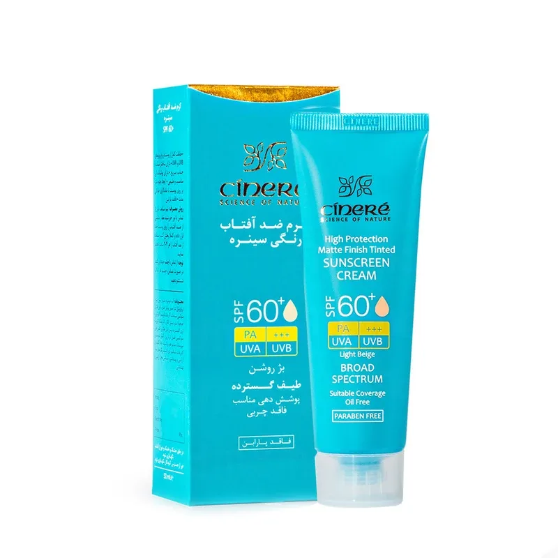 کرم ضد آفتاب رنگی سینره فاقد چربی مدل بژ روشن spf60+ حجم 50 میلی لیتر، تصویر شماره 2