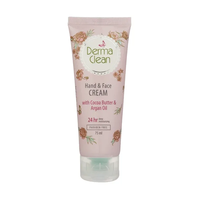 کرم مرطوبکننده دست و صورت درماکلین مدل Argan & Cocoa Butter حجم 75 میلیلیتر