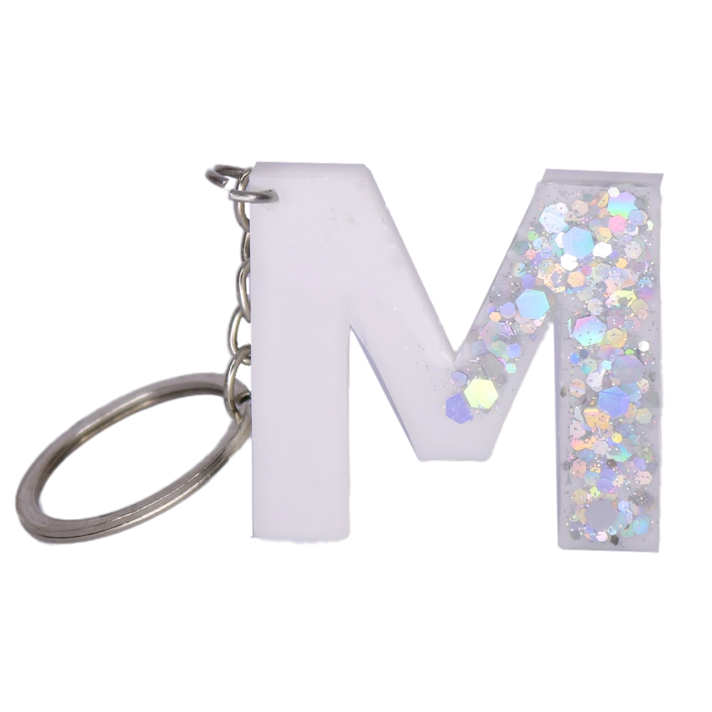 Resin key chain letter M