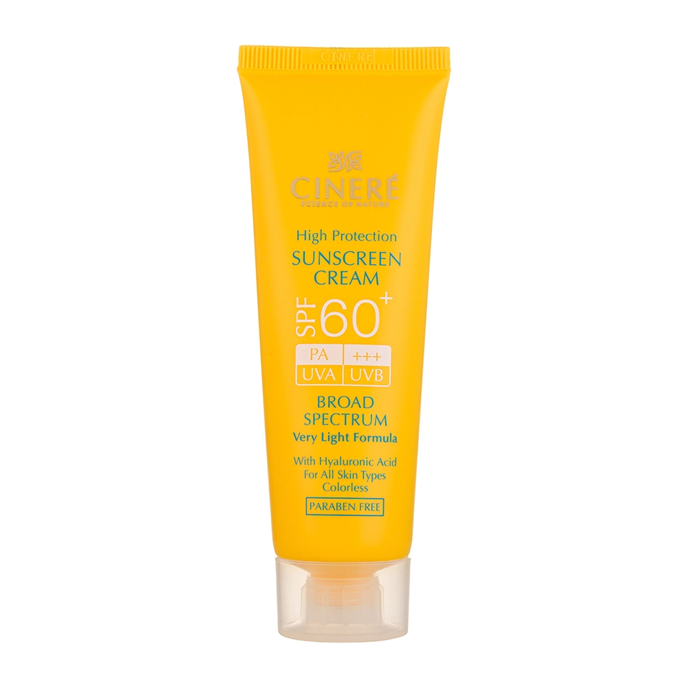 کرم ضد آفتاب بی رنگ سینره spf60 مناسب پوستهای نرمال تا خشک حجم 50میلی لیتر