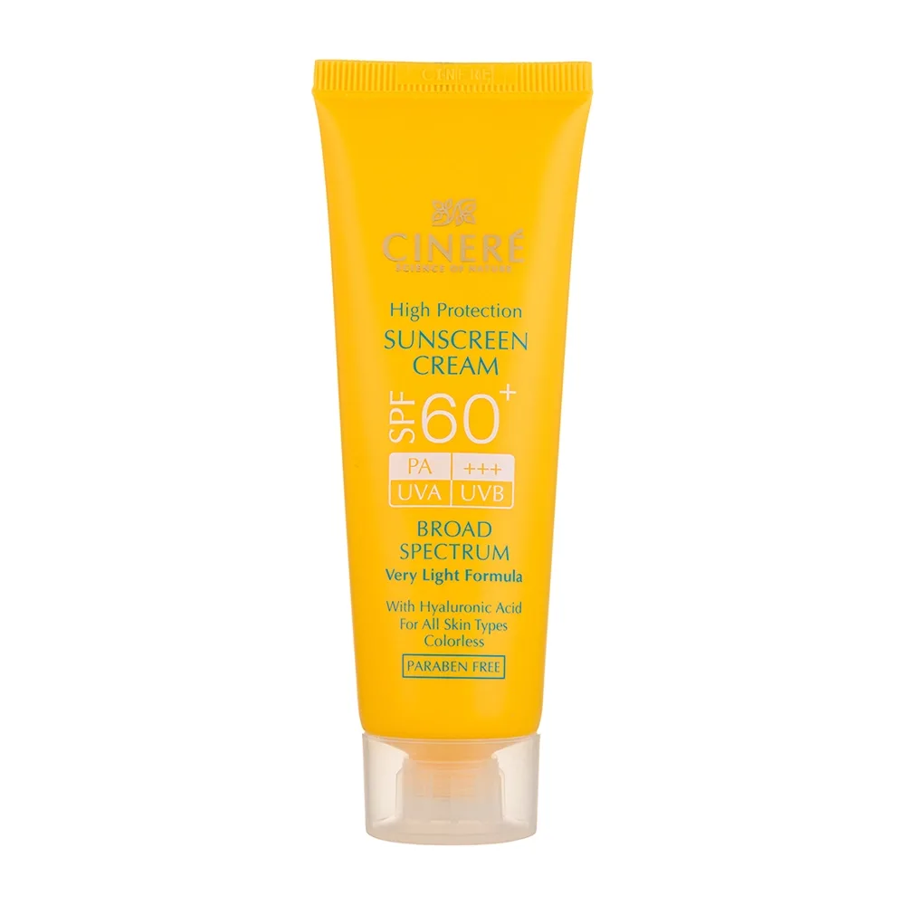 کرم ضد آفتاب بی رنگ سینره spf60 مناسب پوستهای نرمال تا خشک حجم 50میلی لیتر