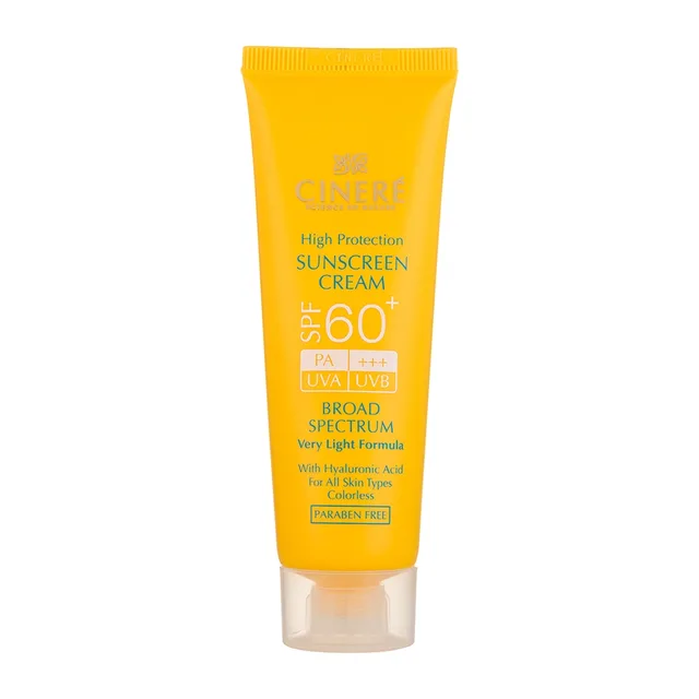 کرم ضد آفتاب بی رنگ سینره spf60 مناسب پوستهای نرمال تا خشک حجم 50میلی لیتر