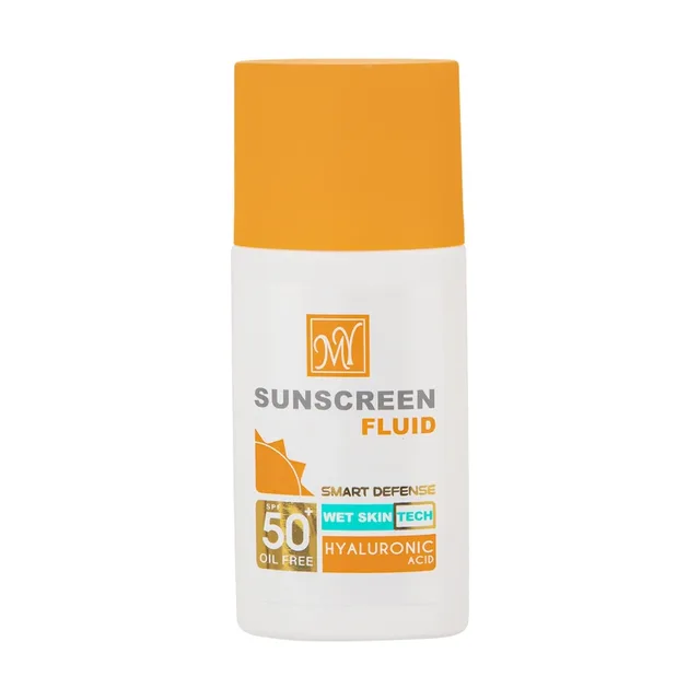 فلوئید ضدآفتاب بی‌رنگ SPF50 مای مدل هیالورونیک اسید – مناسب برای همه نوع پوست، ۵۰ میلی‌لیتر