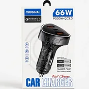 شارژر فندکی ماشین ۶۶ وات فست شارژ مدل PD 30W + QC 3.0 (مجهز به چیپ هوشمند)