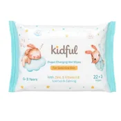 دستمال مرطوب مخصوص تعویض پوشک کودک کیدفول مدل Sensitive Skin بسته ۲۵ عددی