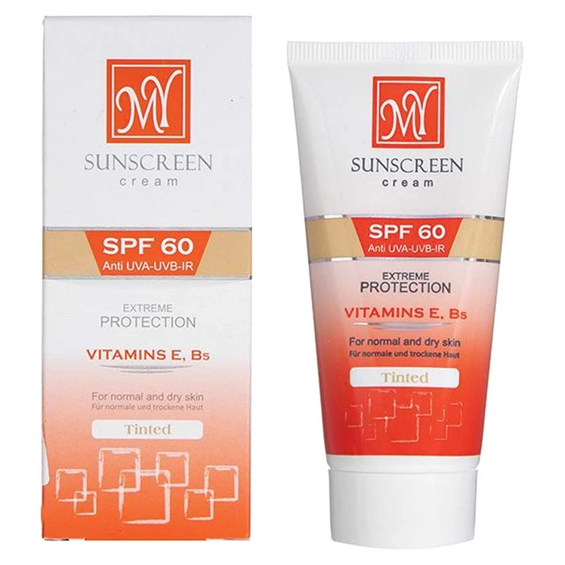 کرم ضدآفتاب رنگی مای SPF60 مدل Extreme، مناسب پوستهای نرمال تا خشک، حجم ۵۰ میلیلیتر
