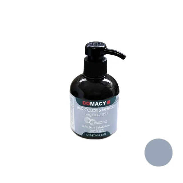 شامپو رنگساژ دوماسی شماره 8.91 رنگ آبی خاکستری حجم 300 میلی‌لیتر