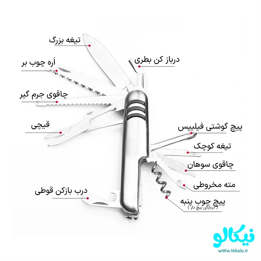 ابزار چندکاره سفری 11 در 1 – مدل کمپینگ، تصویر شماره 2